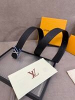 Louis Vuitton 40mm LV Initiales Monogram Eclipse Belt Black With Silver Buckle - Image 4