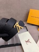 Louis Vuitton 40mm LV Initiales Monogram Belt Black With Gold Buckle - Image 3