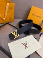 Louis Vuitton 40mm LV Initiales Monogram Belt Black With Gold Buckle - Image 5