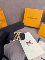 Louis Vuitton 40mm LV Initiales Monogram Belt Black With Gold Buckle - Image 7