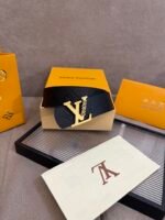 Louis Vuitton 40mm LV Initiales Monogram Belt Black With Gold Buckle - Image 8