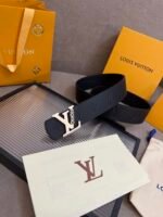 Louis Vuitton 40mm LV Initiales Monogram Belt Black With Silver Buckle - Image 5