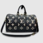 Louis Vuitton Keepall Bandouliere 45 Travel Bag 17.7in/ 45cm Black Gold Hardware M46670 - Image 3