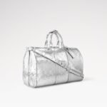 Louis Vuitton Keepall Bandouliere 45 Travel Bag 17.7in/ 45cm Silver Metallic Silver Hardware M12858 - Image 3