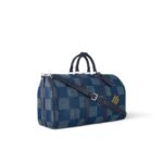Louis Vuitton Keepall Bandouliere 50 Travel Bag 19.7in/ 50cm Blue Silver Hardware For Men N40861 - Image 3