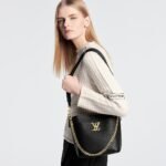 Louis Vuitton Lock And Walk Bag Black For Women M24006- 20.5 Cm/ 8 Inches - Image 3