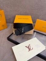 Louis Vuitton 40mm LV Initiales Embossed Monogram Pattern Belt Black - Image 8
