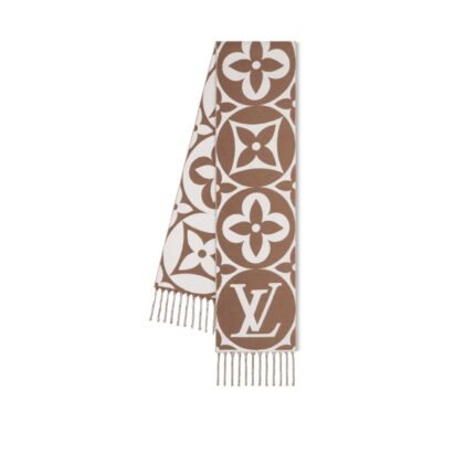 Louis Vuitton LV Medallion Scarf Brown 92.5in/235cm M94853
