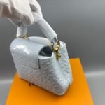 Louis Vuitton LV x TM Capucines Ostrich Mini Top Handle Bag 8.3in/21cm Baby Blue Gold Hardware For Women M13830 - Image 5