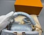Louis Vuitton LV x TM Capucines Ostrich Mini Top Handle Bag 8.3in/21cm Baby Blue Gold Hardware For Women M13830 - Image 7