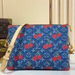 Louis Vuitton LV x TM Coussin Cherry PM Crossbody Bag 10.2in/ 26cm Denim Gold Hardware For Women M14978 - Image 4