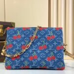 Louis Vuitton LV x TM Coussin Cherry PM Crossbody Bag 10.2in/ 26cm Denim Gold Hardware For Women M14978 - Image 5