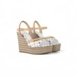 Louis Vuitton LV x TM Helios Wedge Sandal White For Women 1AGYX0
