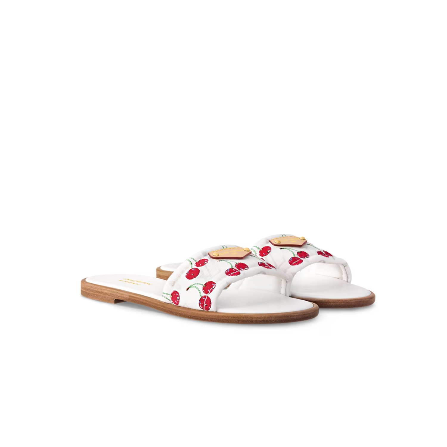 louis-vuitton-lv-x-tm-lily-flat-mule-1.jpg Louis Vuitton LV x TM Lily Flat Mule White For Women 1AHM34 - Image 1