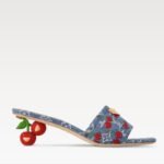 Louis Vuitton LV x TM Lily Mule Cherry Denim For Women 1AHLTF - Image 4