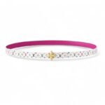 Louis Vuitton LV x TM Mini Flowergram 15mm Reversible Belt White For Women M8992U