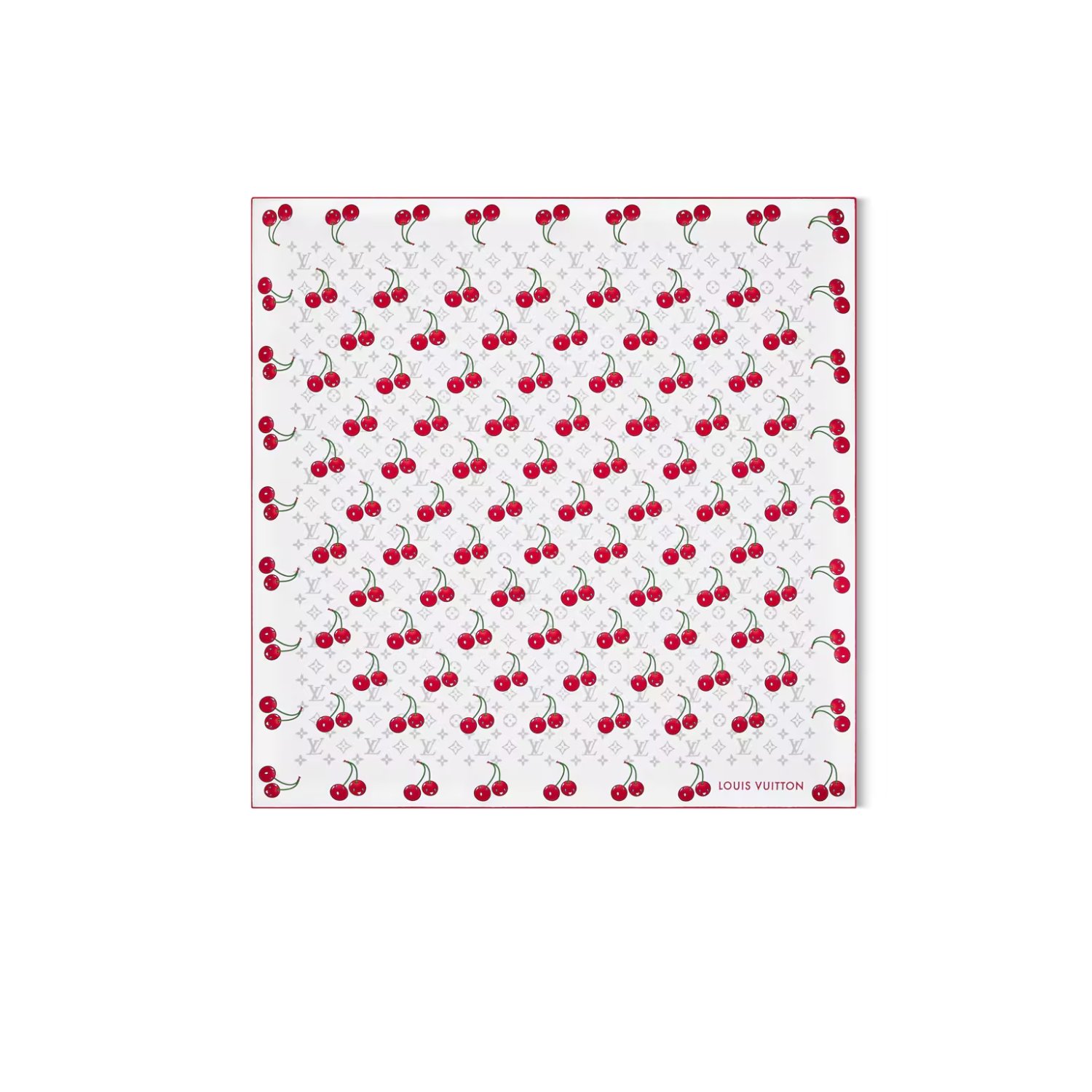 louis-vuitton-lv-x-tm-monogram-cerise-square-90-1.jpg Louis Vuitton LV x TM Monogram Cerise Square 90 White For Women 35.4in/90cm M94966 - Image 1