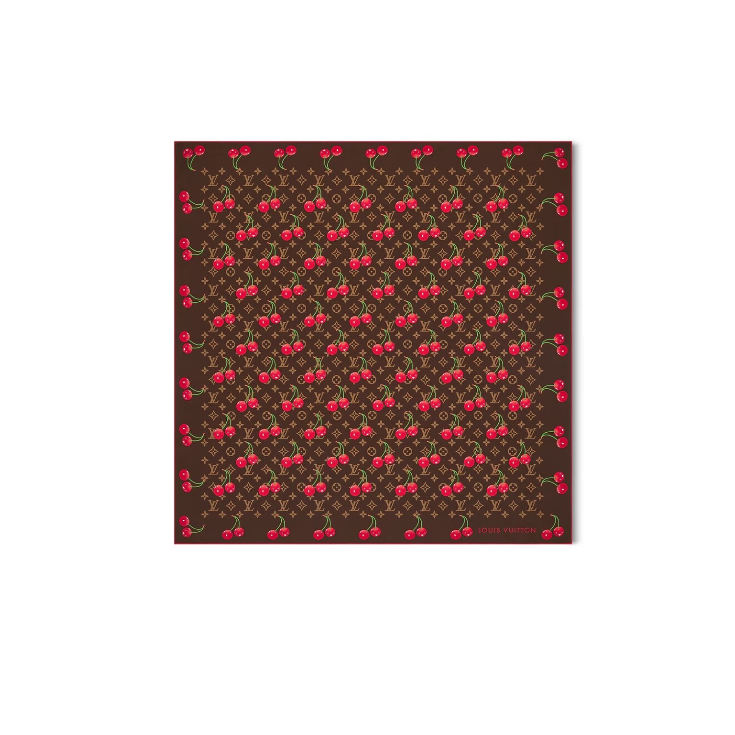 louis-vuitton-lv-x-tm-monogram-cerise-square-90.jpg Louis Vuitton LV x TM Monogram Cerise Square 90 Brown For Women 35.4in/90cm M96094 - Image 1