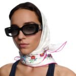 Louis Vuitton LV x TM Monogram Superflat Flowers Square 90 Scarf White For Women M96263 - Image 3