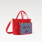 Louis Vuitton LV x TM Neverfull Inside Out BB Tote Bag 10.4in/ 26cm Cherry Denim Gold Hardware For Women M14997 - Image 4