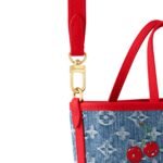 Louis Vuitton LV x TM Neverfull Inside Out BB Tote Bag 10.4in/ 26cm Cherry Denim Gold Hardware For Women M14997 - Image 9