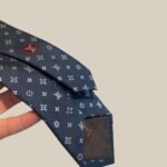 Louis Vuitton Signature Monogram Silk Tie Deep Blue For Men - Image 6