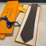 Louis Vuitton Signature Monogram Silk Tie Deep Brown For Men - Image 7