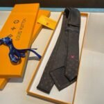 Louis Vuitton Signature Monogram Silk Tie Deep Brown For Men - Image 6