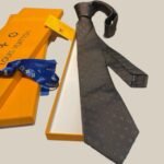 Louis Vuitton Signature Monogram Silk Tie Deep Brown For Men - Image 2