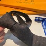 Louis Vuitton Signature Monogram Silk Tie Deep Brown For Men - Image 9