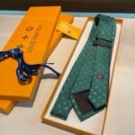 Louis Vuitton Signature Monogram Silk Tie Green For Men - Image 6