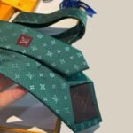 Louis Vuitton Signature Monogram Silk Tie Green For Men - Image 4