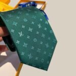 Louis Vuitton Signature Monogram Silk Tie Green For Men - Image 3