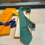 Louis Vuitton Signature Monogram Silk Tie Green For Men - Image 2