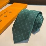 Louis Vuitton Signature Monogram Silk Tie Green For Men - Image 8