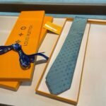 Louis Vuitton Signature Monogram Silk Tie Mint For Men - Image 4