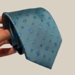 Louis Vuitton Signature Monogram Silk Tie Mint For Men - Image 6