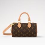 Louis Vuitton Nano Speedy Dating Top Handle Bag 7.1in/ 18cm Brown Gold Hardware For Women M13226 - Image 4