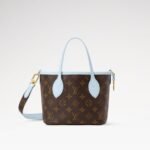 Louis Vuitton Neverfull Bandouliere Inside Out BB Tote Bag 10.4in/ 26cm Monogram Sky Blue Gold Hardware For Women M28336 - Image 6