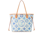 Louis Vuitton Neverfull MM Tote Bag 12.2in/ 31cm Blue Gold Hardware For Women M11263