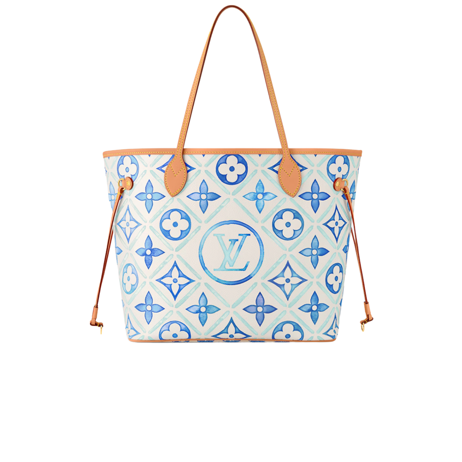 louis-vuitton-neverfull-mm-M11263.png Louis Vuitton Neverfull MM Tote Bag 12.2in/ 31cm Blue Gold Hardware For Women M11263 - Image 1