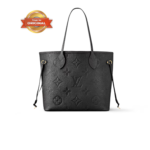 [True-to-ORIGINAL] Louis Vuitton Neverfull MM Tote Bag 12.2in/ 31cm Black Gold Hardware For Women M45685