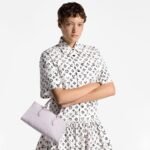 Louis Vuitton OnTheGo East West Top Handle Bag 9.8in/ 25cm Misty Lilac Gold Hardware For Women M15192 - Image 3
