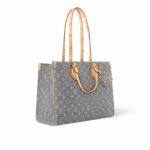 Louis Vuitton OnTheGo MM Tote Bag 13.8in/ 35cm Washed Gray Gold Hardware For Women M13189 - Image 4