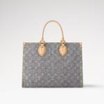 Louis Vuitton OnTheGo MM Tote Bag 13.8in/ 35cm Washed Gray Gold Hardware For Women M13189 - Image 6