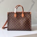 Louis Vuitton OnTheGo Organizer Top Handle Bag 14.6in/ 37cm Monogram Brown Gold Hardware For Women M14235 - Image 3