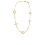 Louis Vuitton Pearly Flower Sautoir Necklace White Gold Hardware For Women M03499