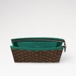 Louis Vuitton Pochette Voyage MM Pouch 10.6in/ 27cm Borneo Green Monogram Macassar Canvas Silver Hardware For Men M12816 - Image 4