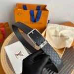 Louis Vuitton Initiales 35 mm Reversible Belt Black LV Blason Embossed - Image 10