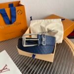 Louis Vuitton Reversible Blason 35mm Belt Navy Blue & Black - Image 10